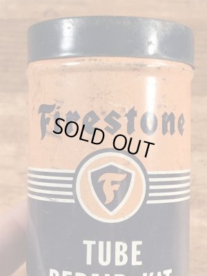 Firestoneのタイヤチューブのリペアキットが入っていた40〜50’sヴィンテージTin缶