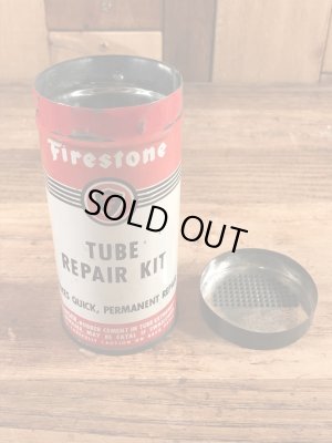 ファイヤーストーンのタイヤチューブのリペアキットが入っていた40〜50年代ビンテージブリキ缶