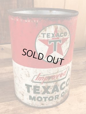 テキサコのモーターオイルの40〜50年代ビンテージブリキ缶