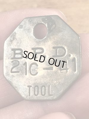 アンティークのブラス製のヴィンテージツールタグ