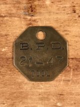 B.P.D.“21-47” Tool Brass Tag　ツール　ビンテージ　ブラスタグ　真鍮　アンティーク