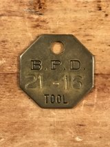 B.P.D.“21-16” Tool Brass Tag　ツール　ビンテージ　ブラスタグ　真鍮　アンティーク