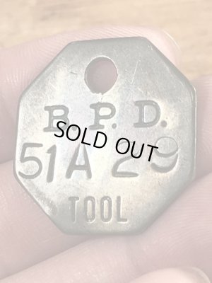 アンティークのブラス製のヴィンテージツールタグ