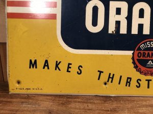 ミッションオレンジのソーダの50年代ビンテージ看板