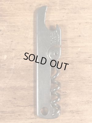 企業物の折り畳みのコークスクリューが付いたヴィンテージボトルオープナー