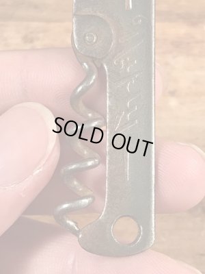 企業物の折り畳みのコークスクリューが付いたヴィンテージボトルオープナー