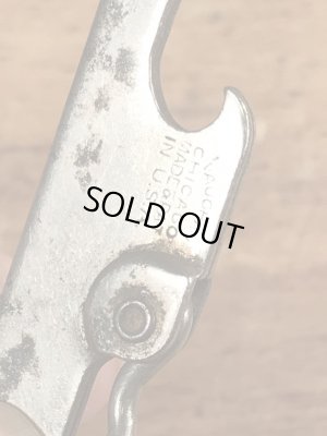 企業物の折り畳みのコークスクリューが付いたヴィンテージボトルオープナー