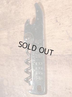 Star Beerの折り畳みのコークスクリューが付いたヴィンテージボトルオープナー