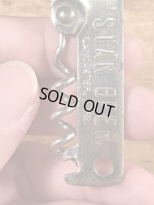 Star Beerの折り畳みのコークスクリューが付いたヴィンテージボトルオープナー