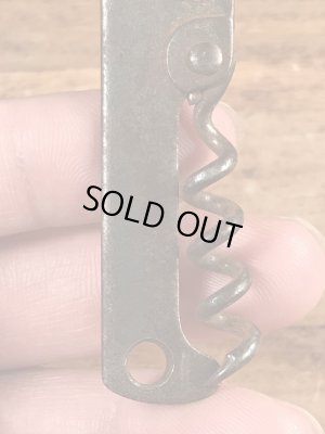 企業物の折り畳みのコークスクリューが付いたヴィンテージボトルオープナー