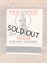 For Safety “Buy War Bonds” Stamps Military Matchbook　USワーボンズ　ビンテージ　マッチブック　ミリタリー　40年代〜