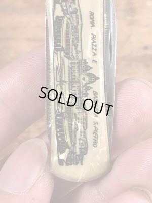 サンピエトロ大聖堂のシェル加工のヴィンテージポケットナイフ