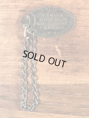 Samson Leather Tire Co.のアドバタイジング物のヴィンテージノベルティタグ