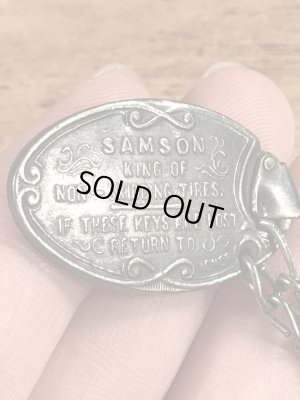 Samson Leather Tire Co.の企業物のビンテージノメタルタグ