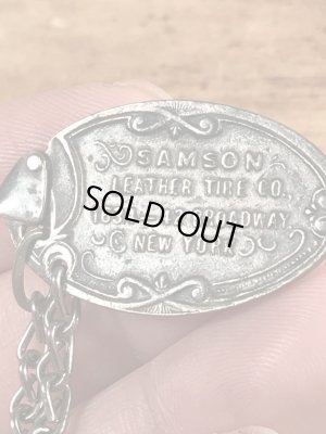 Samson Leather Tire Co.のアドバタイジング物のヴィンテージノベルティタグ