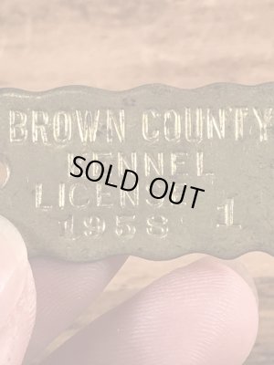 Kennel Licenseの真鍮製のヴィンテージドッグタグ