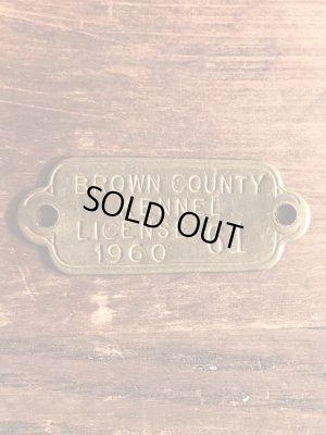 ブラス製のケンネルライセンスのビンテージドッグタグ