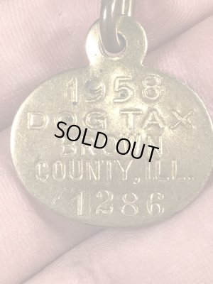 Brown Countyのブラス製のヴィンテージドッグタグ