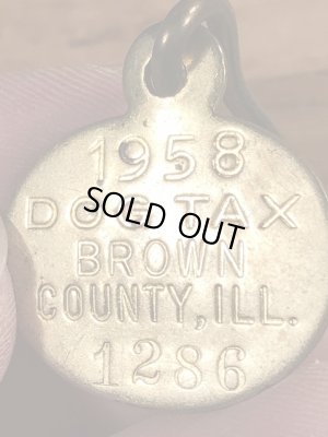 Brown Countyのブラス製のヴィンテージドッグタグ