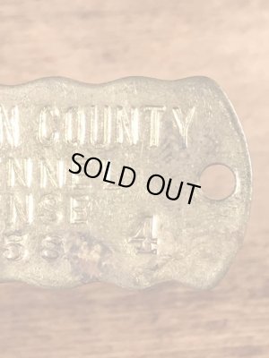 Kennel Licenseの真鍮製のヴィンテージドッグタグ