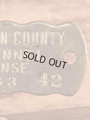 Kennel Licenseの真鍮製のヴィンテージドッグタグ