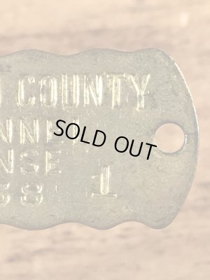 Kennel Licenseの真鍮製のヴィンテージドッグタグ