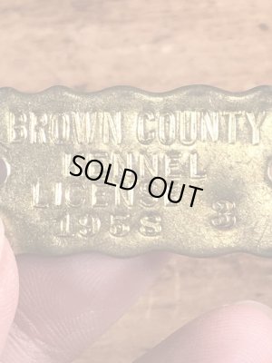 Kennel Licenseの真鍮製のヴィンテージドッグタグ