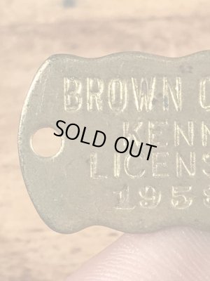 ブラス製のケンネルライセンスのビンテージドッグタグ