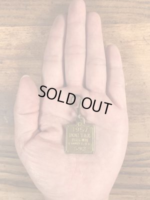 Brown Countyのブラス製のヴィンテージドッグタグ