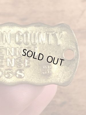 Kennel Licenseの真鍮製のヴィンテージドッグタグ