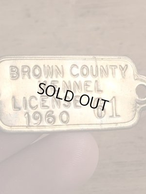 ブラス製のケンネルライセンスのビンテージドッグタグ