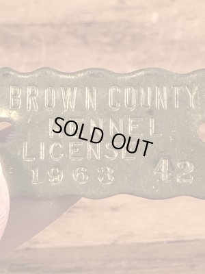 Kennel Licenseの真鍮製のヴィンテージドッグタグ