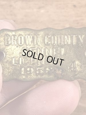 Kennel Licenseの真鍮製のヴィンテージドッグタグ