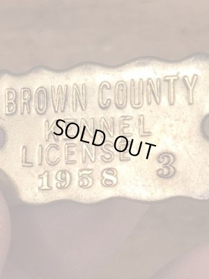 ブラス製のケンネルライセンスのビンテージドッグタグ