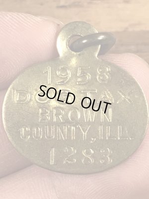 Brown Countyのブラス製のヴィンテージドッグタグ