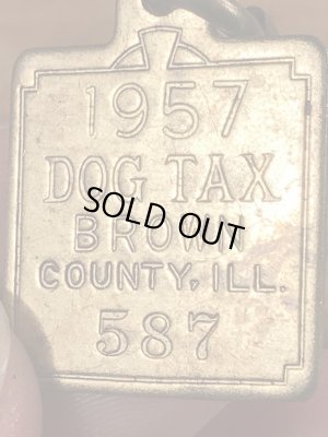 Brown Countyのブラス製のヴィンテージドッグタグ