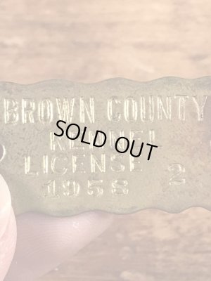 Kennel Licenseの真鍮製のヴィンテージドッグタグ