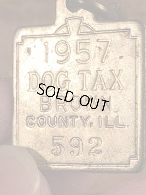 Brown Countyのブラス製のヴィンテージドッグタグ