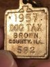 Brown Countyのブラス製のヴィンテージドッグタグ