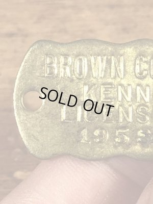 ブラス製のケンネルライセンスのビンテージドッグタグ