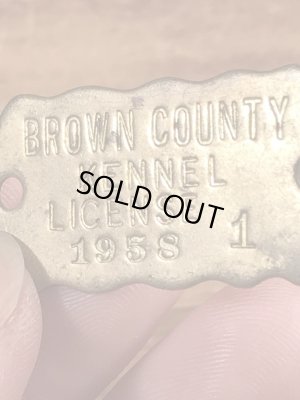 ブラス製のケンネルライセンスのビンテージドッグタグ