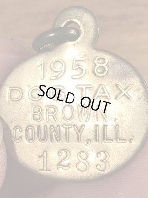 Brown Countyのブラス製のヴィンテージドッグタグ