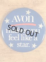 Avon “Makes You Feel Like A Star.” Pin Back　エイボン　ビンテージ　缶バッジ　70〜80年代