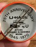 U-Haulの25周年記念のヴィンテージ缶バッチ