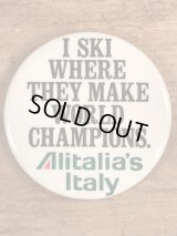 Alitalia's Italy Message Pin Back　企業物　ビンテージ　缶バッジ　70〜80年代