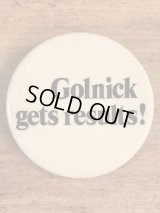 “Golnick Gets Results!” Pin Back　メッセージ　ビンテージ　缶バッジ　70〜80年代