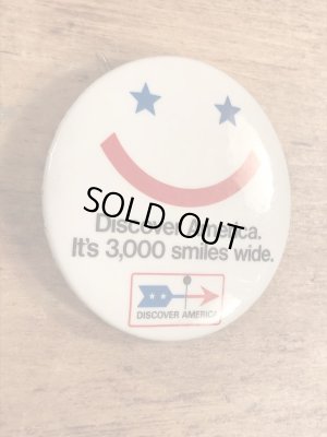 Discover Americaの企業物のビンテージ缶バッジ