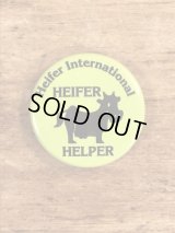 Heifer International “Heifer Helper” Pin Back　ボランティア団体　ビンテージ　缶バッジ　90年代〜