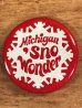 Michigan 'Sno Wonderのスーベニア物のビンテージ缶バッジ