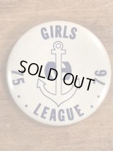 Girls League Pin Back　ガールズリーグ　ビンテージ　缶バッジ　70年代